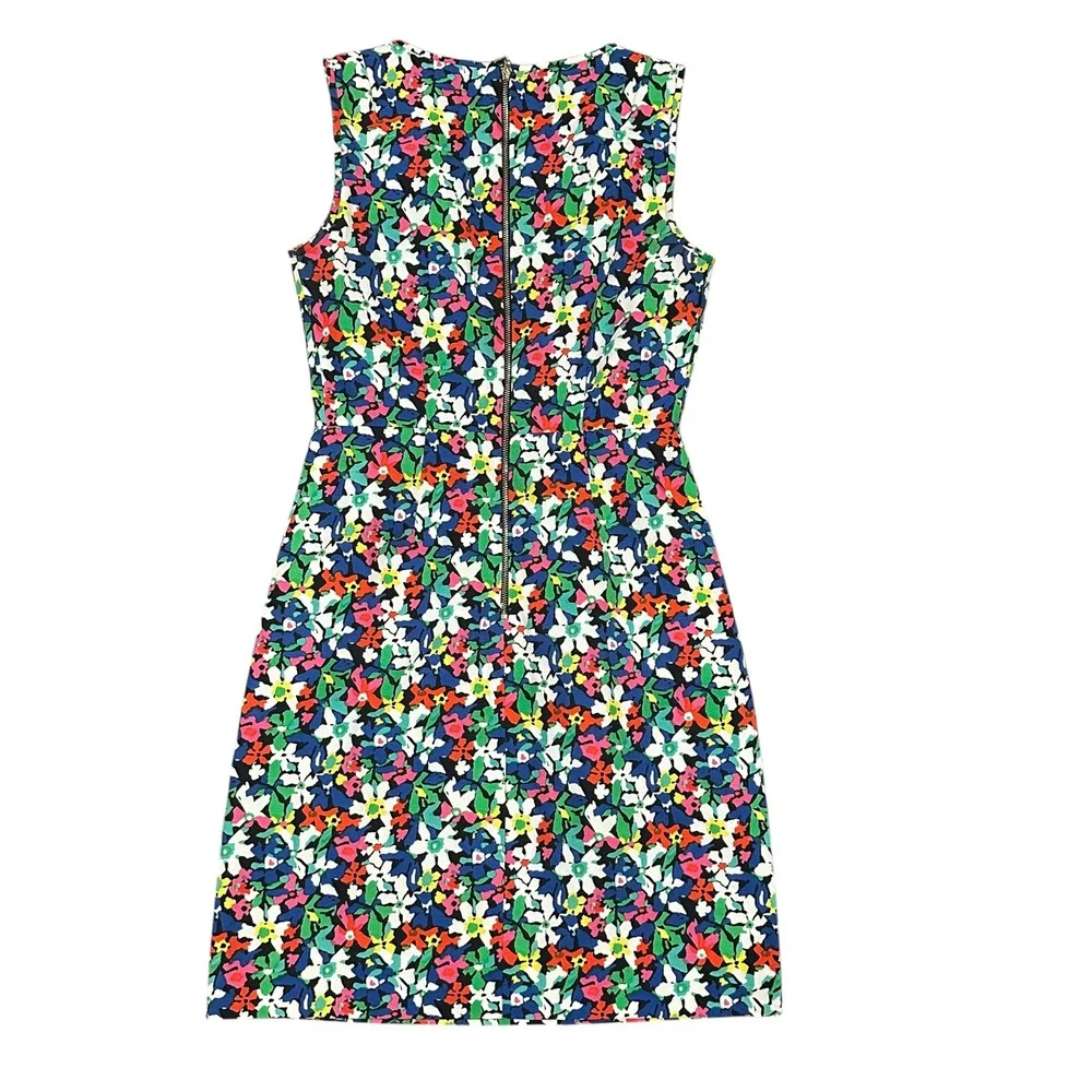Kate Spade Mira in full Bloom Floral V-Neck Sleeveless Sheath Dress‎ Sz 0 Bright